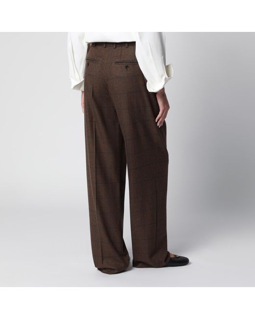 Loro Piana Brown Check-Pattern Trousers