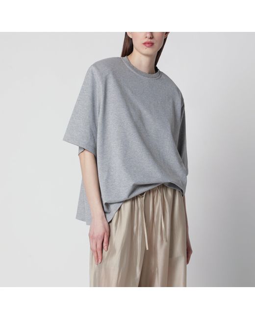 Frankie Shop Gray Melange Hugo T-Shirt With Padded Shoulders