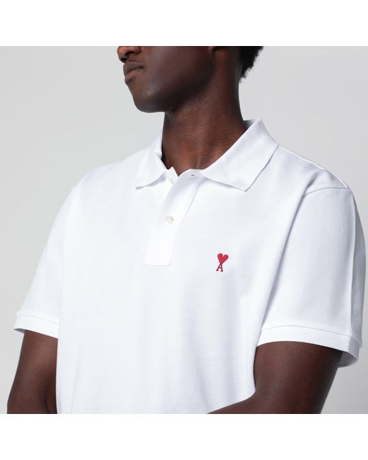 AMI White Ami De Coeur Polo Shirt for men