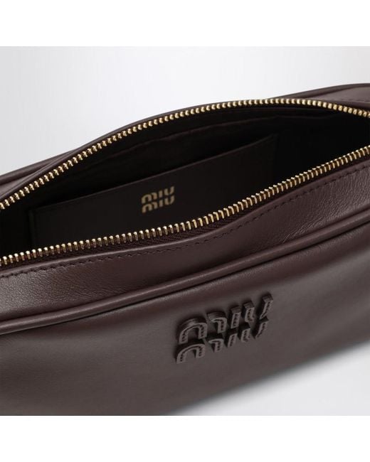 Pochette En Cuir Miu Miu en coloris Black
