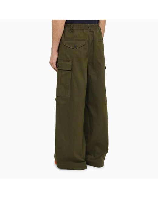 Pantalone cargo ampio scuro in misto cotone di Marni in Green da Uomo