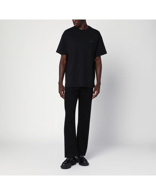 Givenchy Black Cotton T-Shirt With Logo Patch for men