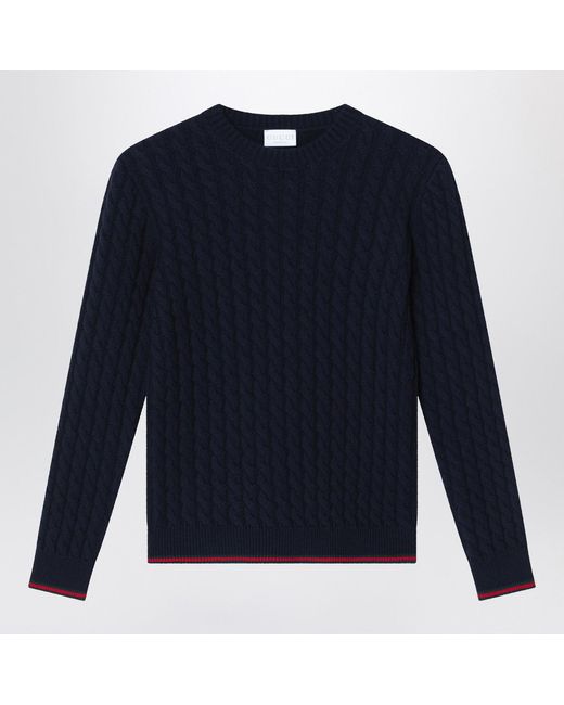 Gucci Blue Cable-knit Wool Sweater