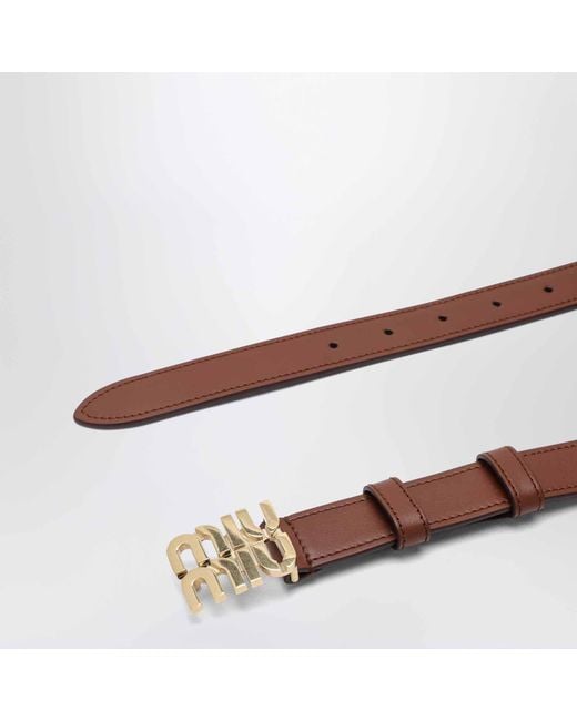 Miu Miu Brown Tobacco Leather Belt
