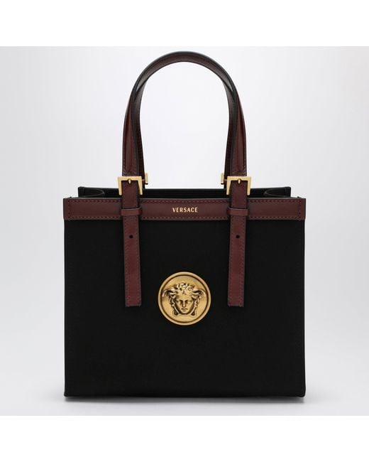 Borsa Shopper Mini Rivière Nera di Versace in Black