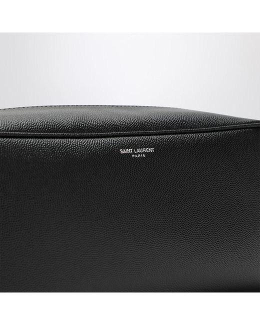 Saint Laurent Beauty Case Aus Schwarzem Genarbtem Leder in Black für Herren