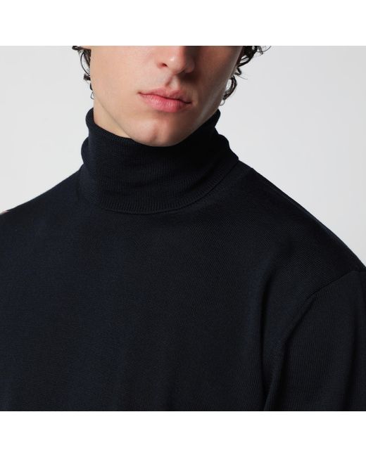 Roberto Collina Black Wool Turtleneck Sweater for men