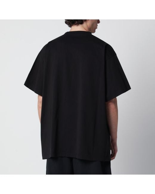 Balenciaga Black Paris Thunderstorm Oversized T-Shirt for men