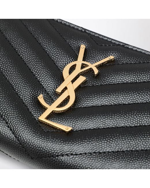 Saint Laurent Black Cassandre Matelassé Wallet