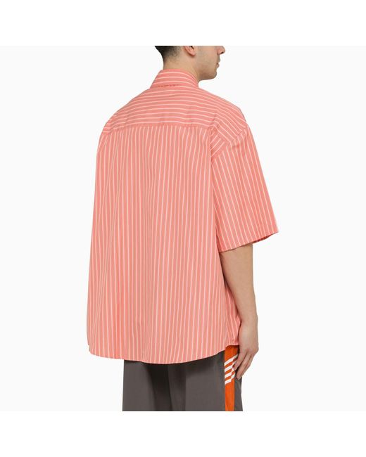 Martine Rose Pink/green Striped Cotton Shirt for men