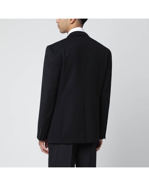 Balenciaga Black Single-Breasted Wool Jacket for men