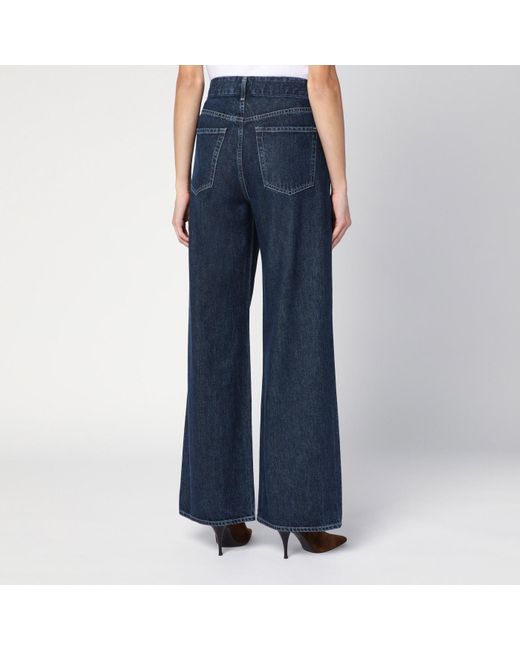 Citizens of Humanity Blue Dark Wide Jeans With Pleats