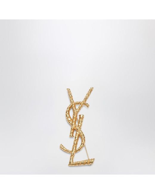 Spilla cassandre ysl oro di Saint Laurent in Metallic