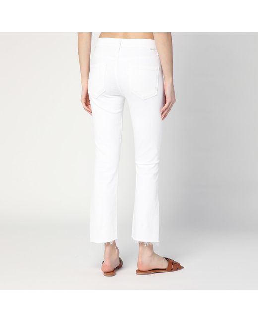 Mother White The Insider Crop Step Fray Jeans