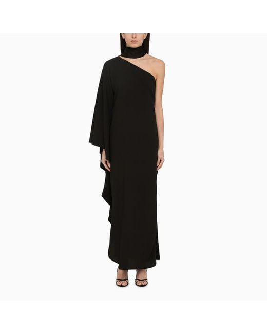‎Taller Marmo Black Bolkan One-shoulder Gown