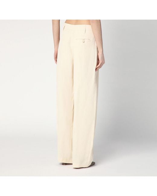 Stella McCartney Natural Wide Butter-Coloured Pants