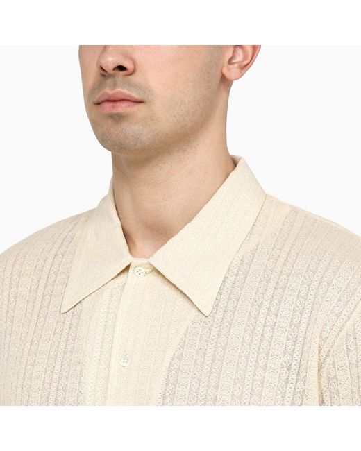 Camicia ripley avorio in misto cotone organico di Séfr in Natural da Uomo