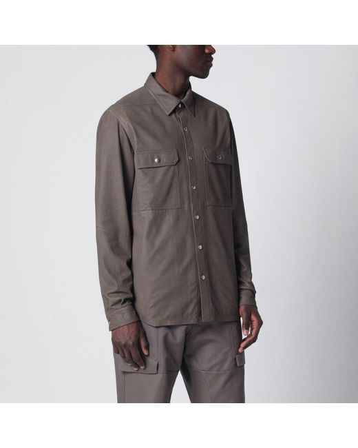 Rick Owens Brown Mud-Colored Cotton-Blend Shirt for men