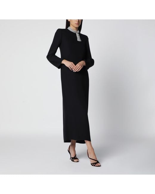Valentino Black Silk Cady Couture Dress