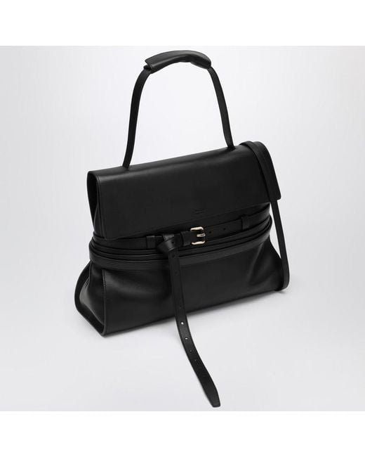 Moschino Black Große Handtasche Aus Schwarzem Leder