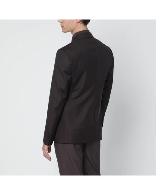 Dolce & Gabbana Black Single-Breasted Wool Jacket for men