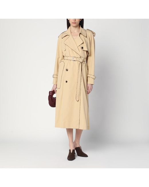 Dries Van Noten Natural Double-Breasted Trench Coat