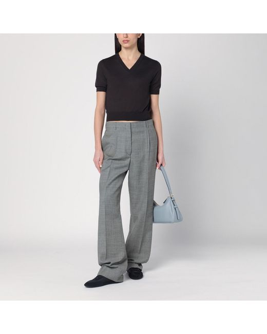 Prada Gray Wide Trousers