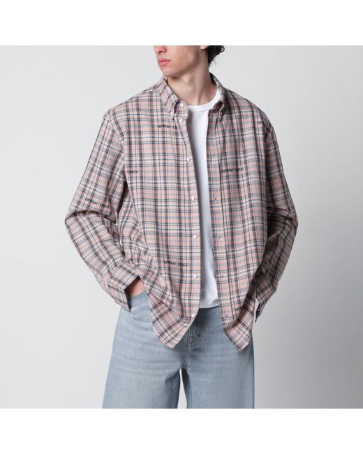 Off-White c/o Virgil Abloh Blue Check-Pattern Shirt With Logos for men
