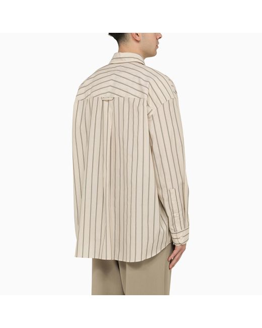 Studio Nicholson Natural Striped Cotton Shirt for men