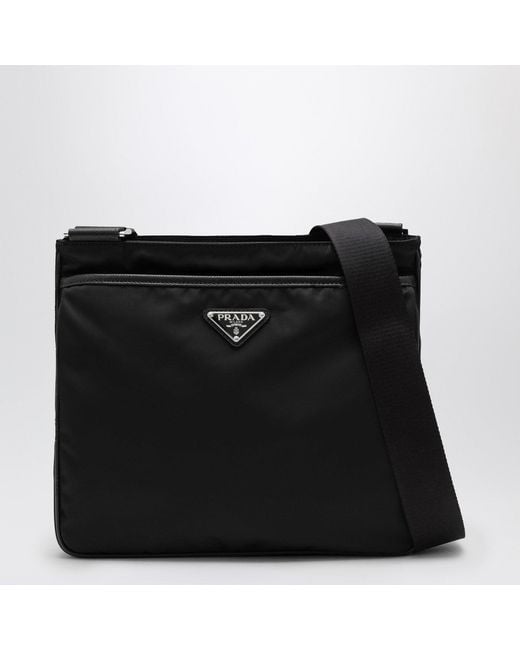 Prada Black Re-Nylon Messenger Handbag for men