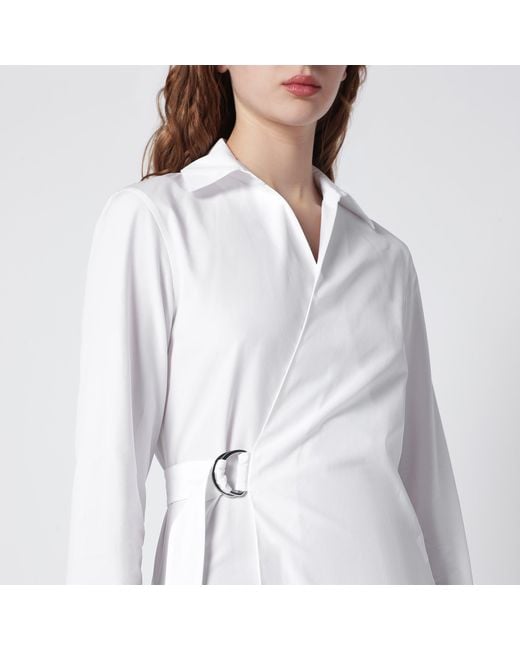 Loewe White Draped Silk Dress