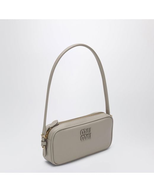 Miu Miu Gray Pumice Leather Pouch