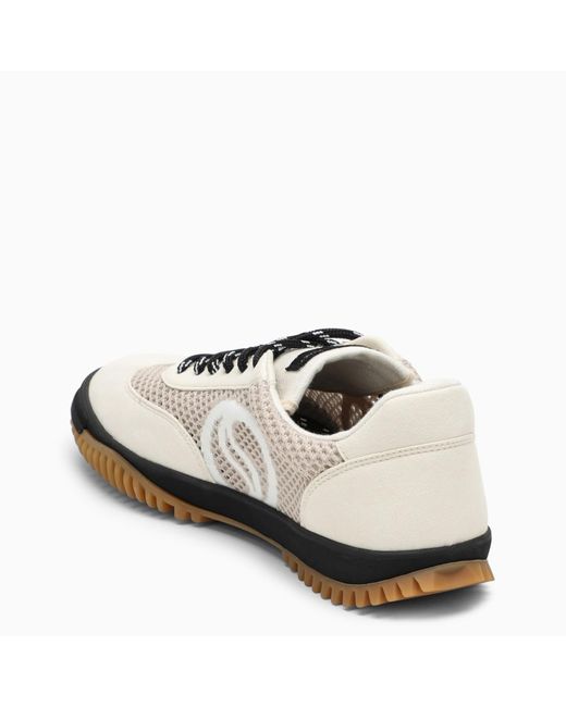 Stella McCartney White Low Trainer With S-Wave Mesh Panels