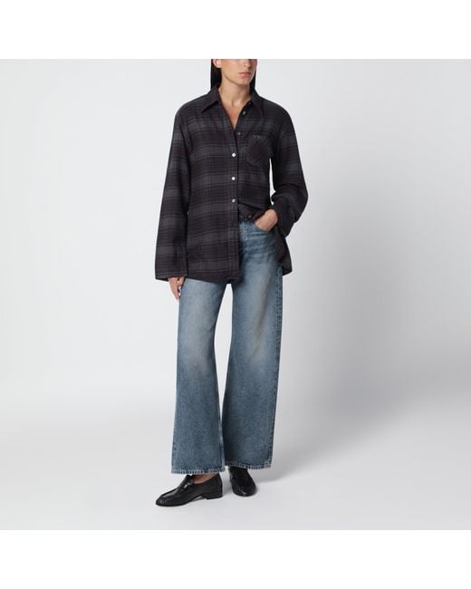 Our Legacy Black Daisy Checked Cotton Flannel Shirt