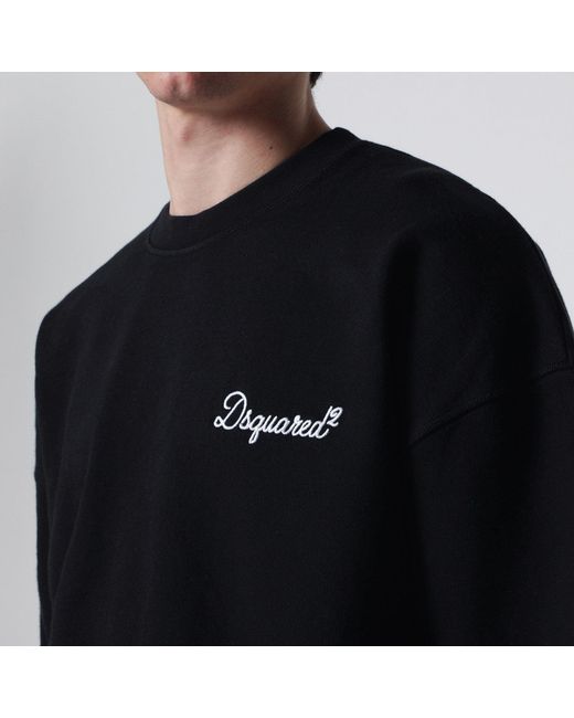 DSquared² Black Relaxedfit Sweatshirt With Logo for men