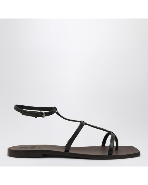 Brunello Cucinelli Brown Sandals With Precious Strap