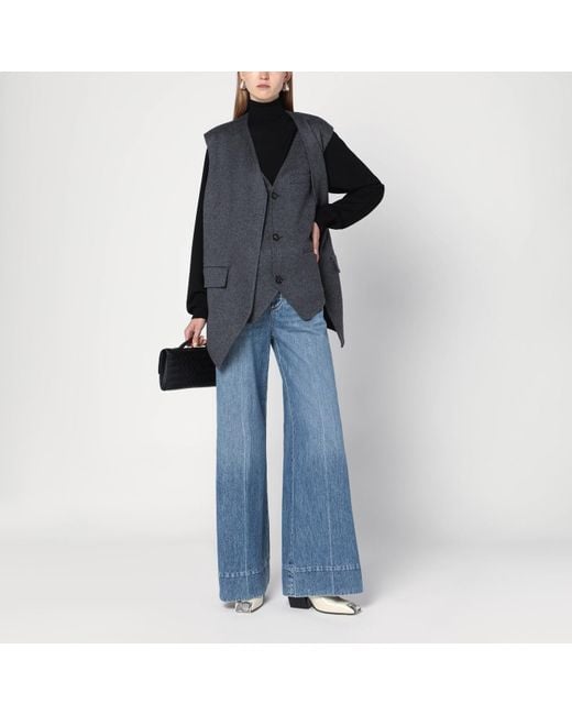 Bottega Veneta Black Reversible Wool Vest