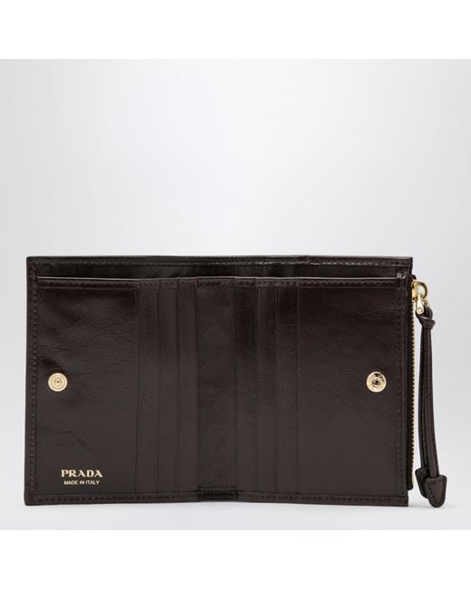 Prada Black Small Dark Leather Wallet