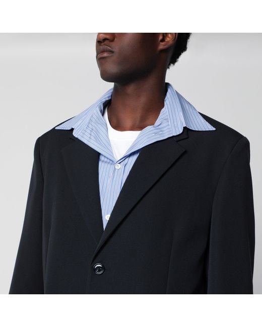 Balenciaga Blue Dark Hybrid Overshirt for men