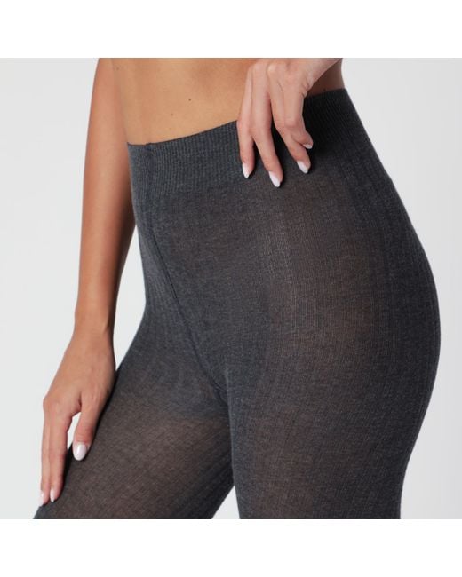 Max Mara Black Ribbed Tights