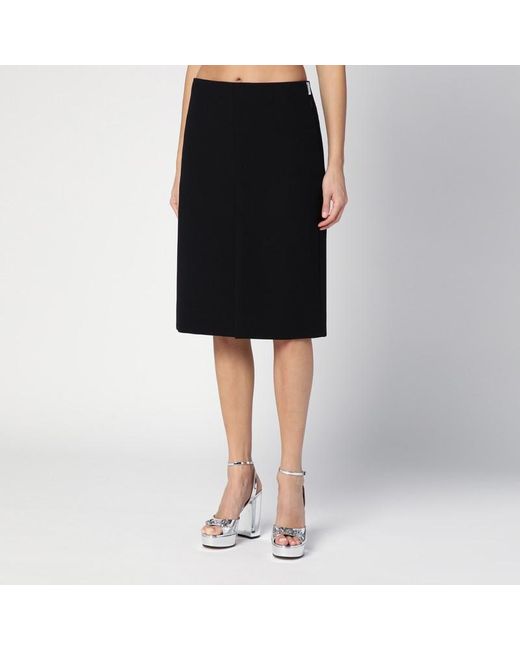 Gucci Black Wool Crêpe Skirt
