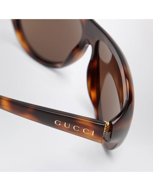 Gucci Brown Havana Aviator Sunglasses
