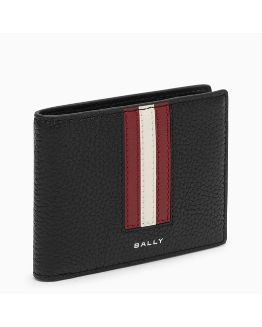 Bally Black Leather Bi Fold Wallet for men