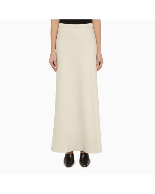 Max Mara Natural Cotton-blend Long Skirt