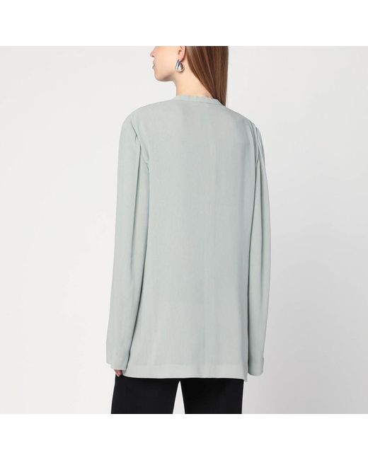 ジャケット a Ferretti Single-breasted Ice-colored jacket Alberta Ferretti Single-Breasted Ice-Colored Jacket in Grey