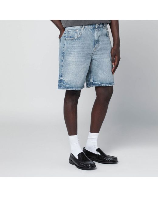 Represent Blue Light Washedeffect Denim Bermuda Shorts for men