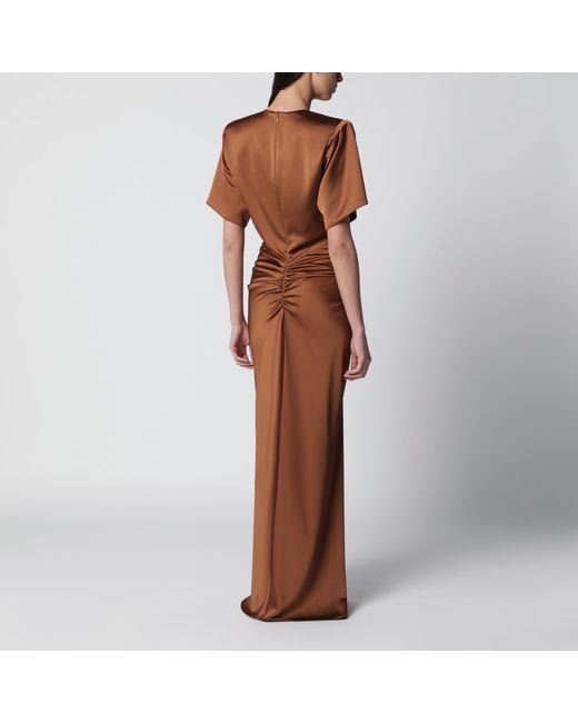 ANDAMANE Brown Long Iris Dress