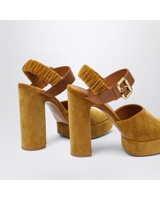 Chloé Brown Aria Platform Sandals