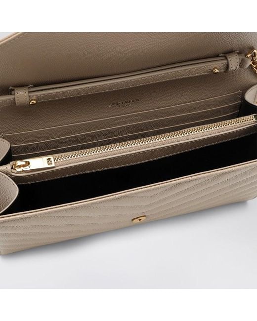 Saint Laurent Natural Cassandre Chain Clutch