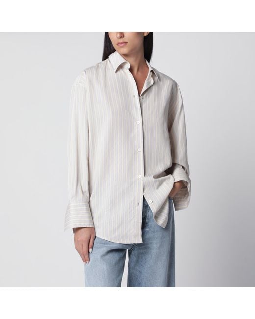 Totême Gray Oversized/Sky Striped Shirt